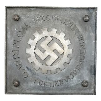 Original WWII German D.A.F. large heavy iron wall plaque 'Gaudiplom für hervorragende Leistungen' Militaria