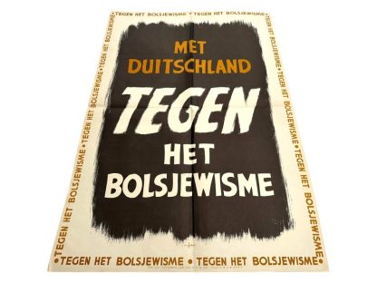 Original WWII Dutch NSB poster - Met Duitschland tegen het Bolsjewisme