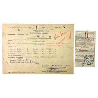 Original WWII German SS receipt for the leader of the Nederlandse Ambulance Dr. Galjart