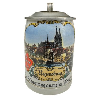 Original WWII German beer mug Pionier-Bataillon 10 in Regensburg - Militaria - Bier stein