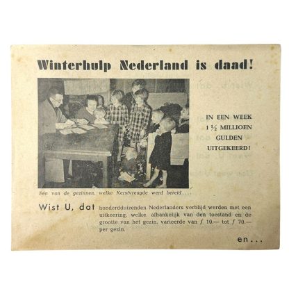 Original WWII Dutch Winterhulp Nederland Christmas flyer