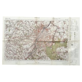 Original WWII German army map of Brussels in Belgium - 1941 - Militaria