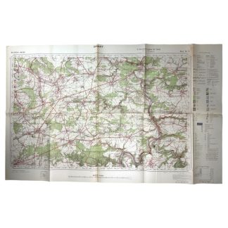 This German army map dates from 1941 and shows locations such as Dinant, Mettet, Biesmeree, Graux, Onhaye and many others.