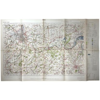 Original WWII German army map of Gent in Belgium - Militaria - Gent, Merelbeke, Gentbrugge, Wichelen, Appels