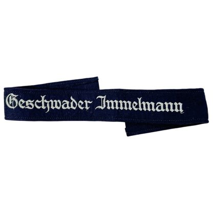 Original WWII German Luftwaffe 'Geschwader Immelmann' cuff title - Militaria