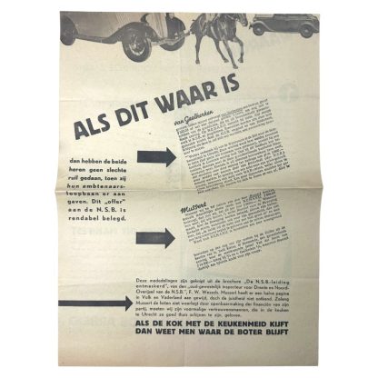 Original WWII Dutch NSB flyer