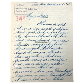 Original WWII Dutch Kriegsmarine volunteer letter from the possession of NSB leader Anton Mussert