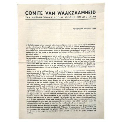 Original 1930s Dutch Anti-National-Socialists movement document