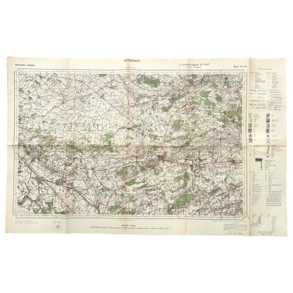 Original WWII German army map of Aarschot - Hersselt, Testelt, Haecht, Wespelaer, Thildonck, Thielt 1941