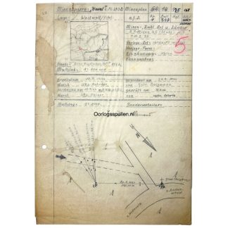 Original WWII German minefield map of the area of Eifel/Westwall - Hellenthal - Daubenscheid - Hollerath. - 1944 - Militaria