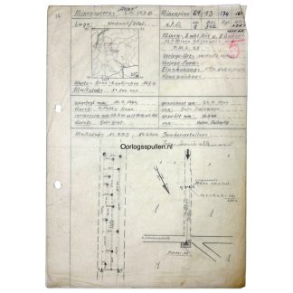 Original WWII German minefield map of the area of Westwall/Eifel