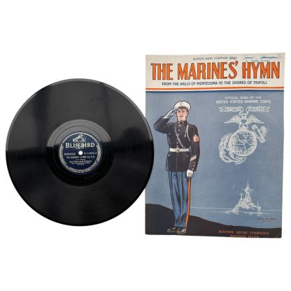 Original WWII USMC record and sheet music 'The Marines Hymn'