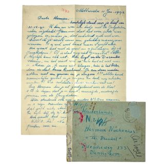 Original WWII Dutch Waffen-SS volunteer letter in envelope 'Bennekom'