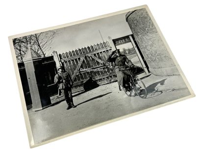 Original WWII German large size photo - German soldier and Danish soldier in Kopenhagen (Denmark)