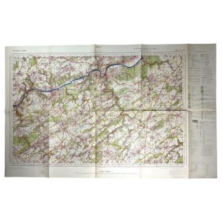 Original WWII German army map of Huy in Belgium Huy, Terwagne, Ramelot, Linchet, Tibange 1941