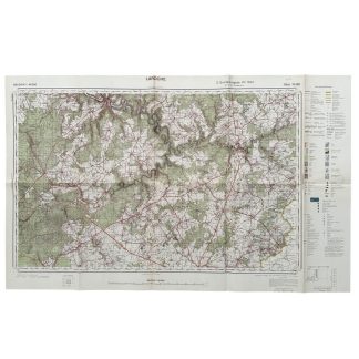 Original WWII German army map of La Roche in Belgium - 1941 - Militaria