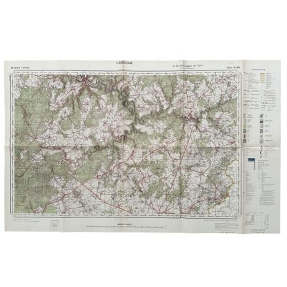 Original WWII German army map of La Roche in Belgium - 1941 - Militaria