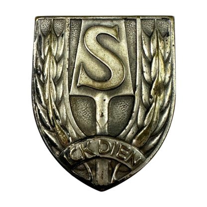 Original WWII Nederlandsche Arbeidsdienst sports badge - Ick Dien - Militaria