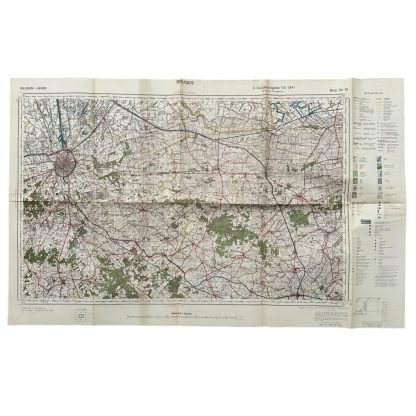 Original WWII German army map of Bruges in Belgium 1941 Brugge