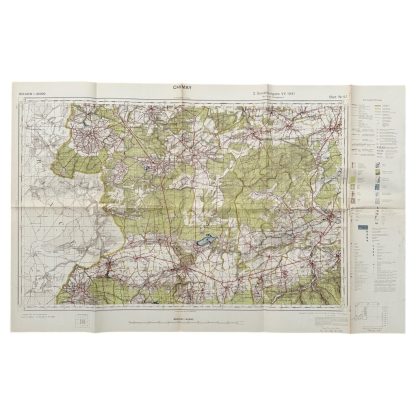 Original WWII German army map of Chimay in Belgium 1941