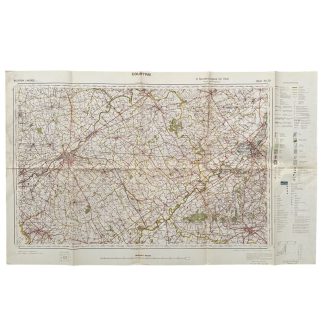 Original WWII German army map of Courtrai in Belgium militaria 1941 Wehrmacht