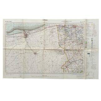 Original WWII German army map of Furnes in Belgium