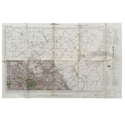 Original WWII German army map of Gemmenich in Belgium