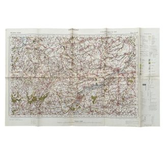 Original WWII German army map of Grammont in Belgium