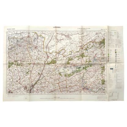 Original WWII German army map of Lokeren in Belgium