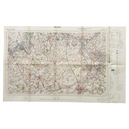 Original WWII German army map of Malines in Belgium 1941 militaria