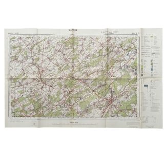 Original WWII German army map of Marche in Belgium