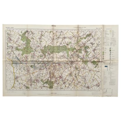 Original WWII German army map of Mons in Belgium