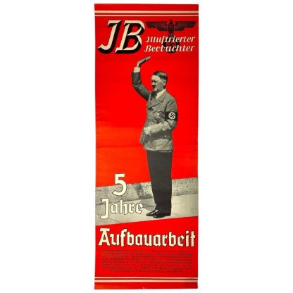 Original WWII German NSDAP ‘Illustrierter Beobachter' window poster militaria