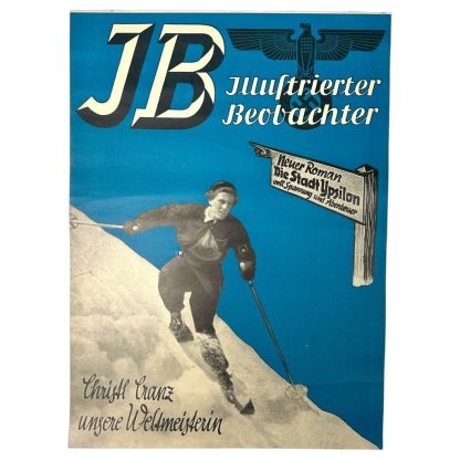 Original WWII German NSDAP ‘Illustrierter Beobachter' window poster