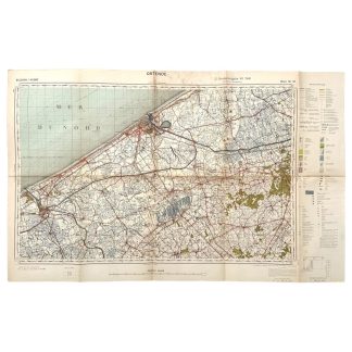 Original WWII German army map of Oostende in Belgium 1941