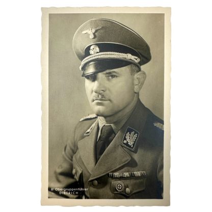 Original WWII German Waffen-SS postcard of Sepp Dietrich militaria