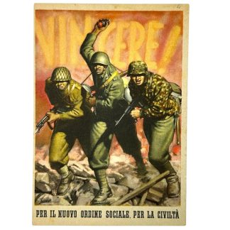 Original WWII Italian Waffen-SS/R.S.I. postcard militaria