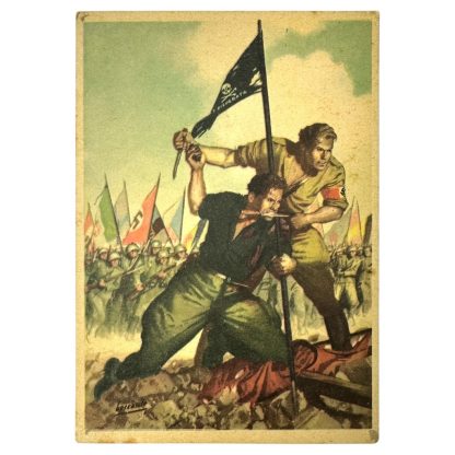 Original WWII Italian propaganda postcard - militaria