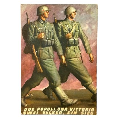 Original WWII Italian propaganda postcard militaria