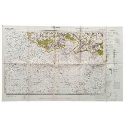 Original WWII German army map of Péruwelz in Belgium