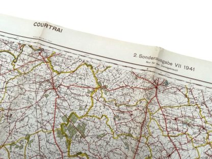 Original WWII German army map of Courtrai in Belgium