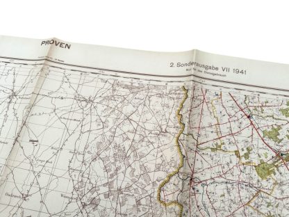 Original WWII German army map of Proven in Belgium 1941