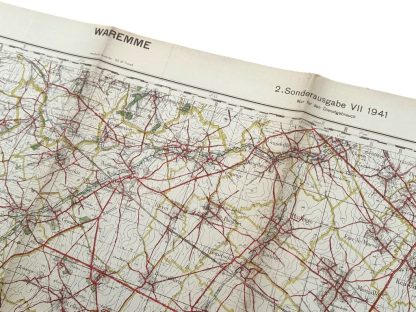 Original WWII German army map of Waremme in Belgium