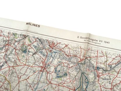 Original WWII German army map of Malines in Belgium