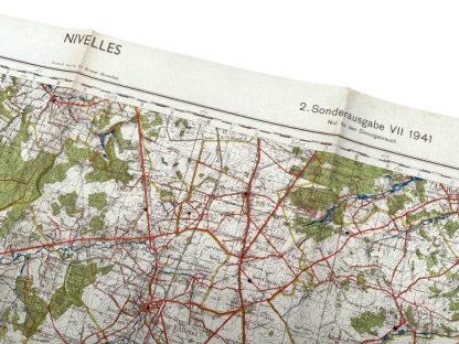 Original WWII German army map of Nivelles in Belgium