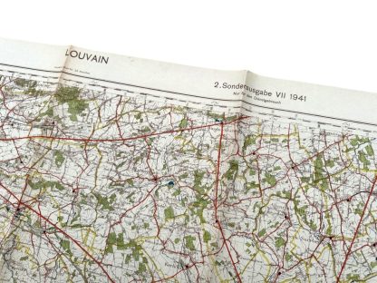 Original WWII German army map of Louvain in Belgium 1941