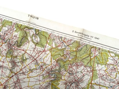 Original WWII German army map of Thuin in Belgium