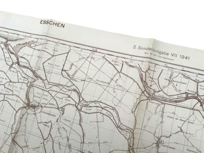 Original WWII German army map of Esschen in Belgium