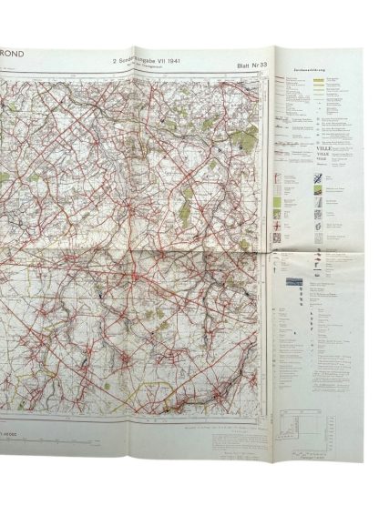 Original WWII German army map of St.Trond in Belgium - Image 4