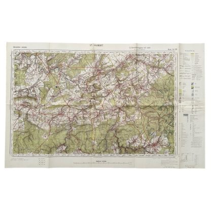 Original WWII German army map of St.Hubert in Belgium